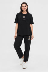 Ensemble T‑Shirt Brodé Motif Ours — Noir