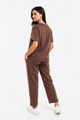 Ensemble T - Shirt Brodé Ours — Marron