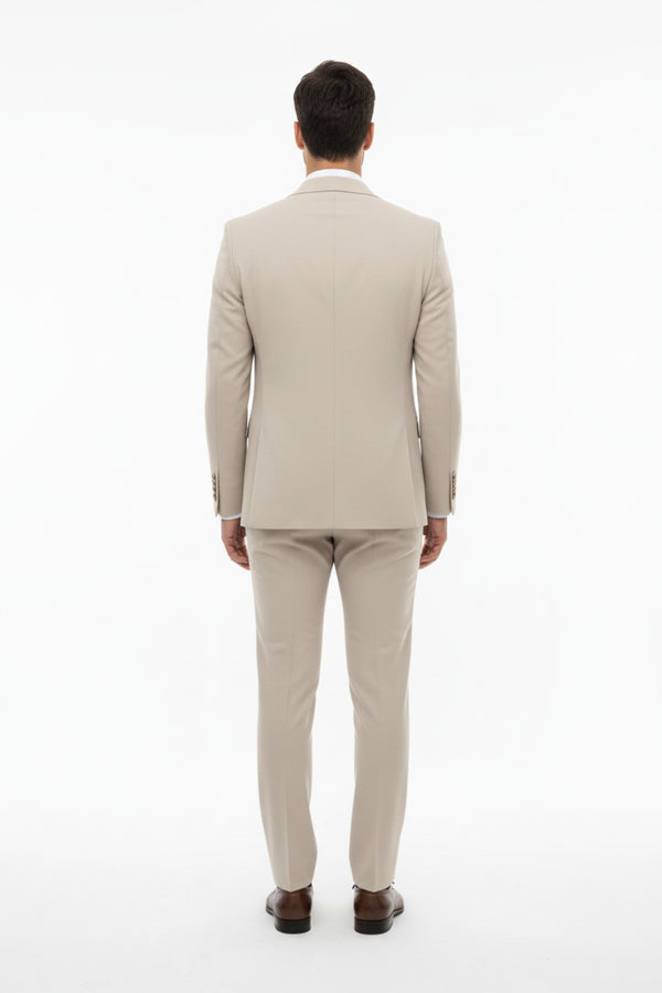 Petek Heren Driedelig Pak — Beige