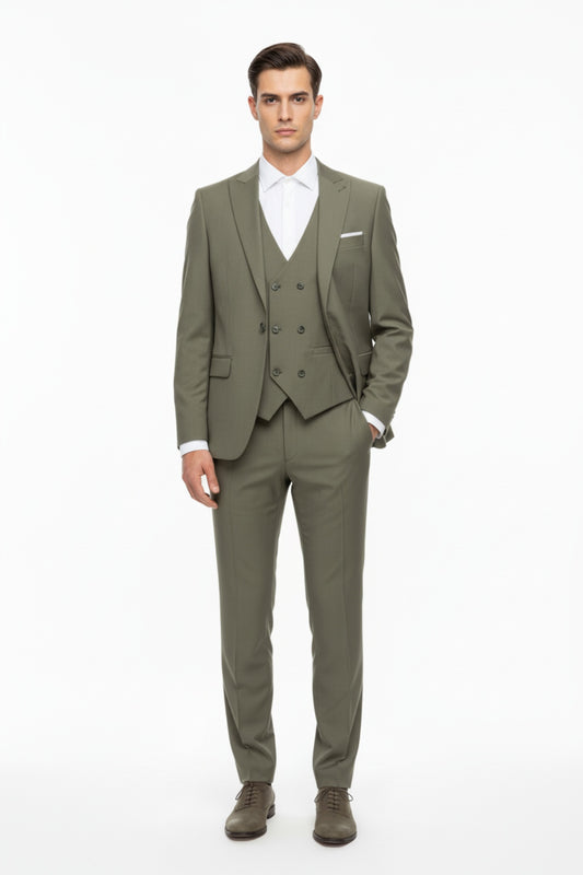 Herren Selina 3‑Teiliger Anzug — Khaki