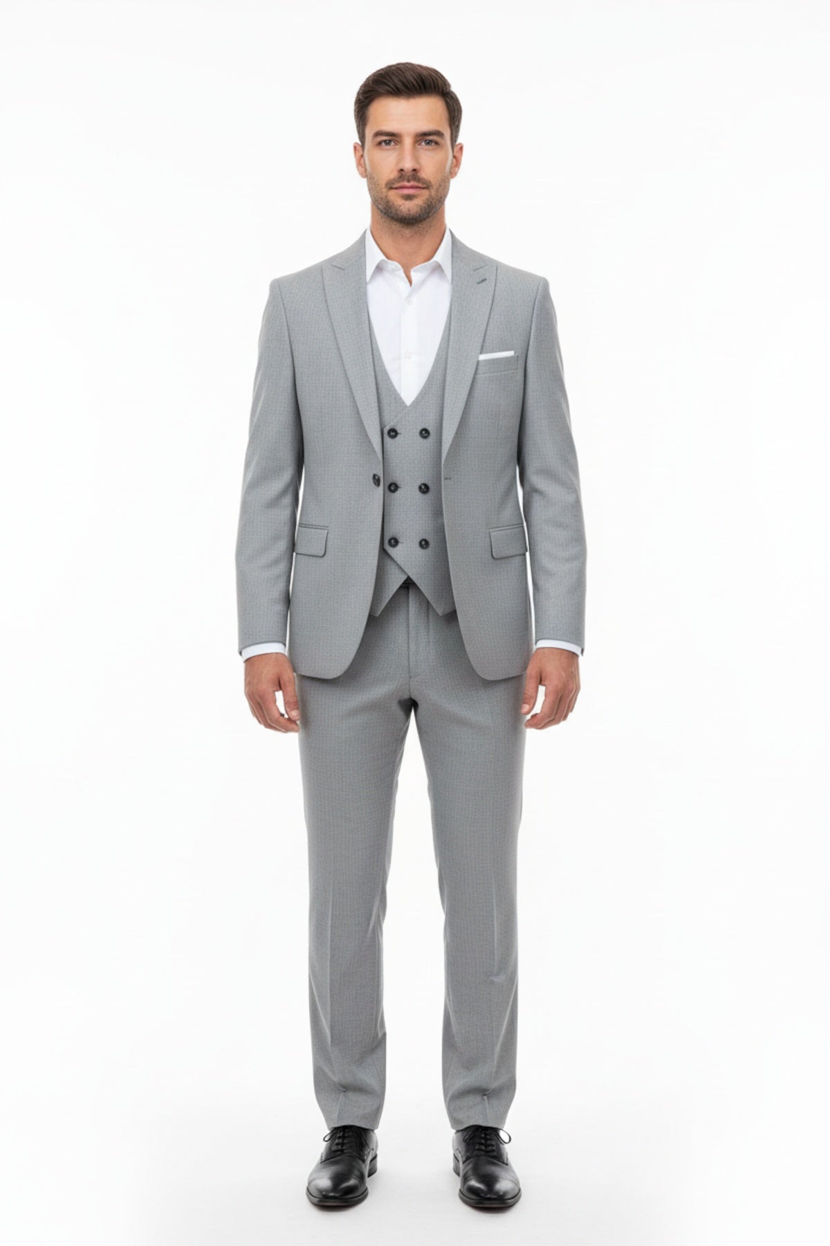 Herren Mega 3‑Teiliger Anzug — Hellgrau