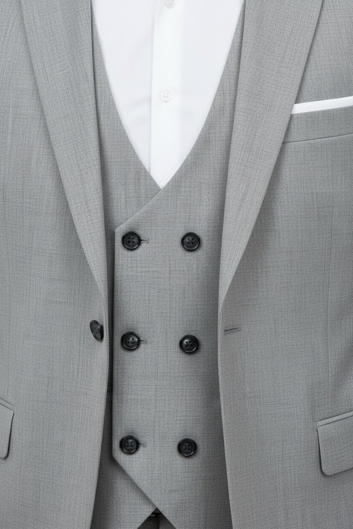 Herren Mega 3‑Teiliger Anzug — Hellgrau