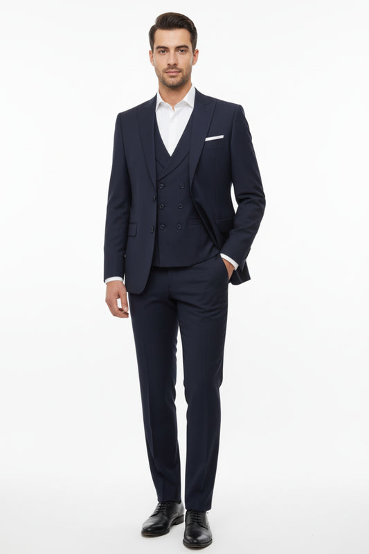 Double 3‑Teiliger Anzug — Marineblau