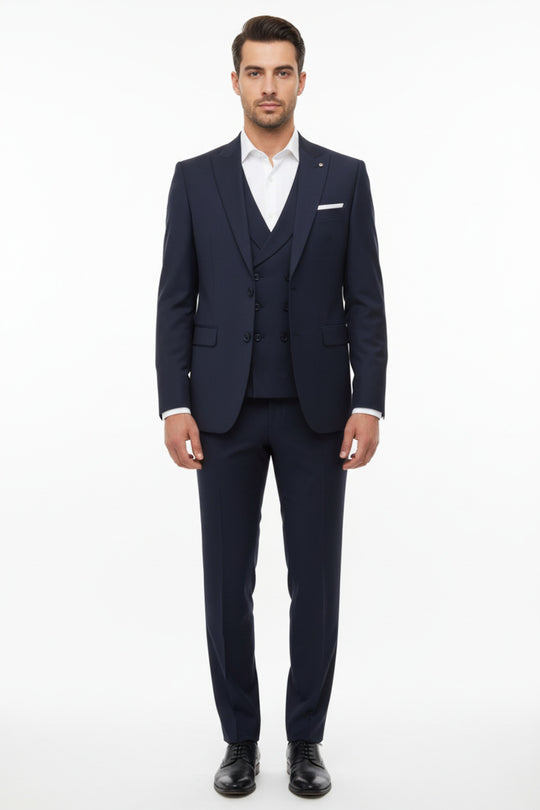 Double 3‑Delig Pak — Donkerblauw