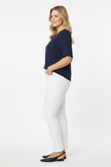 Pantalon Coton - Élasthanne Écru – Grande Taille