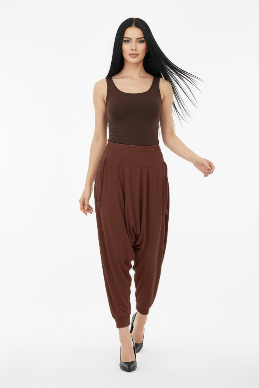 Pantalon Sandy Grande Taille — Cognac