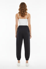 Pantalon En Viscose À Bas Élastiqués — Noir