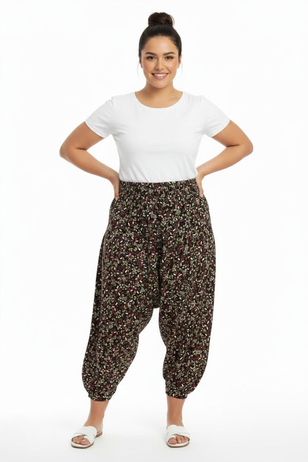 Pantalon Tissé À Motif Grande Taille — Multicolore