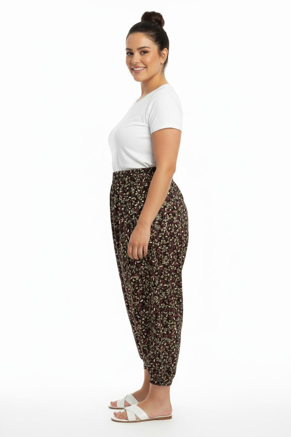 Pantalon Tissé À Motif Grande Taille — Multicolore