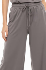Pantalon Large À Passepoil Latéral Et Poches — Gris