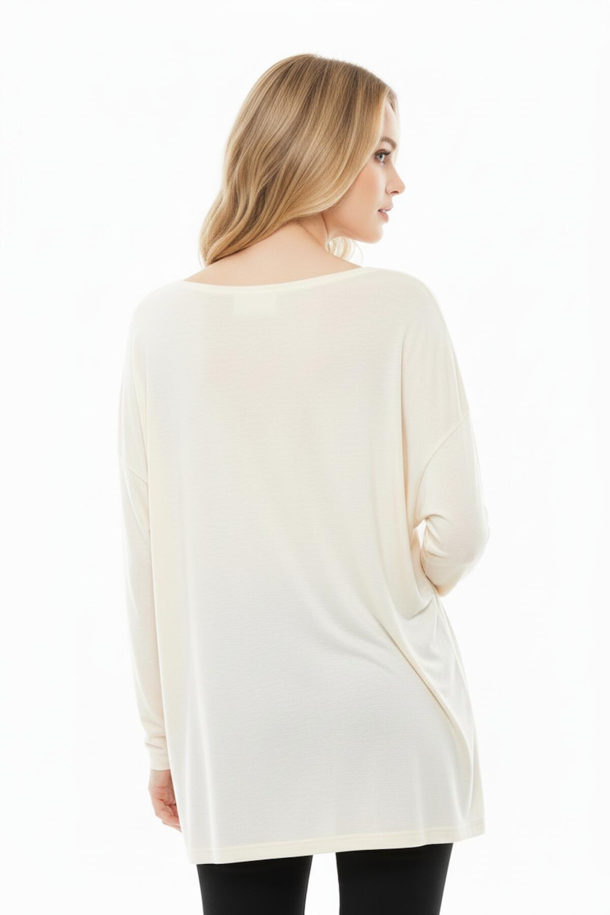 Blouse Met Boothals En Laag Aangezette Schouders – Ecru
