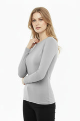 Blouse Col Rond — Gris
