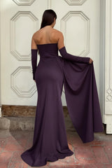 Robe Longue En Crêpe Violette