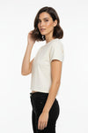Kort Body - T - Shirt Met Ronde Hals — Off - White