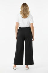 Pantalon Long Grande Taille À Taille Élastique — Noir