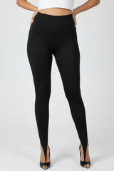 Legging À Bride D'orteil Et Strass — Noir