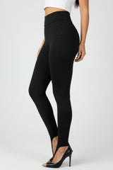 Legging À Bride D'orteil Et Strass — Noir