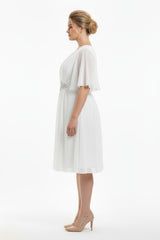 Robe Midi En Tulle Blanc Pailleté, Taille Ornée De Pierres — Grande Taille
