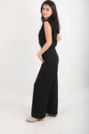 Black Wide‑Leg Trousers With Silver Stones