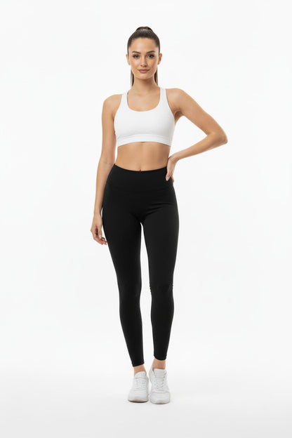 Push - Up - Leggings, Hoher Bund — Schwarz