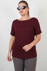 Blouse Grande Taille À Encolure Bateau Avec Strass — Bordeaux