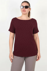 Blouse Grande Taille À Encolure Bateau Avec Strass — Bordeaux