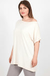 Plus - Size Off - White Dropped - Shoulder Blouse