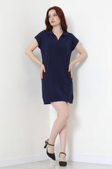 Robe À Col – Bleu Marine