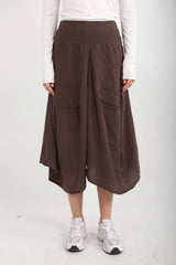 Pantalon Ballon En Tencel, Taille Dos Élastique — Marron