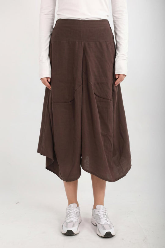 Tencel Ballonbroek Met Elastische Achterkant — Bruin