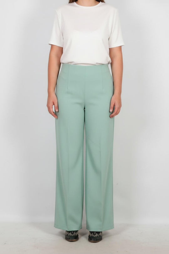 Plus - Size Wide - Leg Broek – Mint