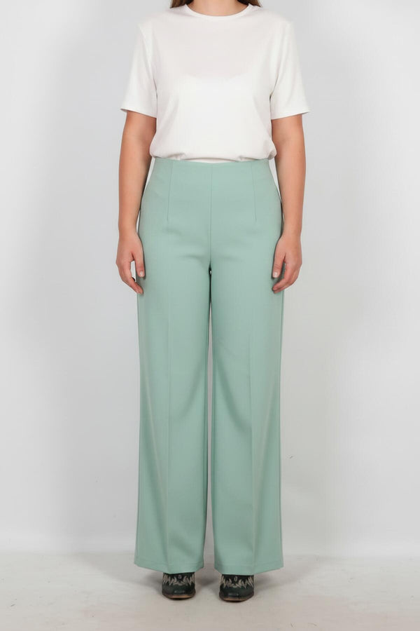 Plus - Size Wide - Leg Broek – Mint