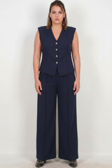 Ensemble Gilet Marine Grande Taille