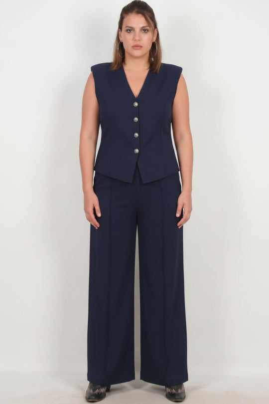 Plus - Size Giletset In Marine