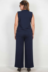 Ensemble Gilet Marine Grande Taille