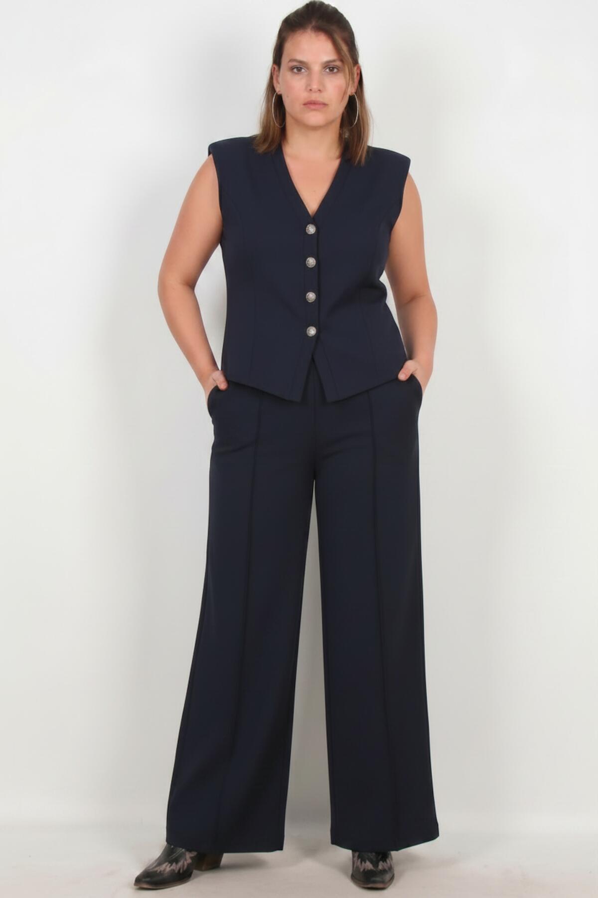 Plus - Size Giletset In Marine