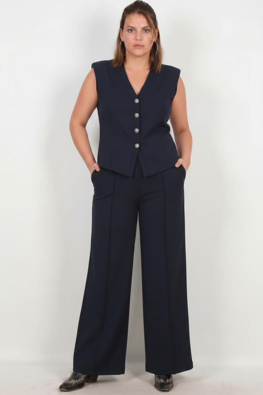 Plus - Size Giletset In Marine
