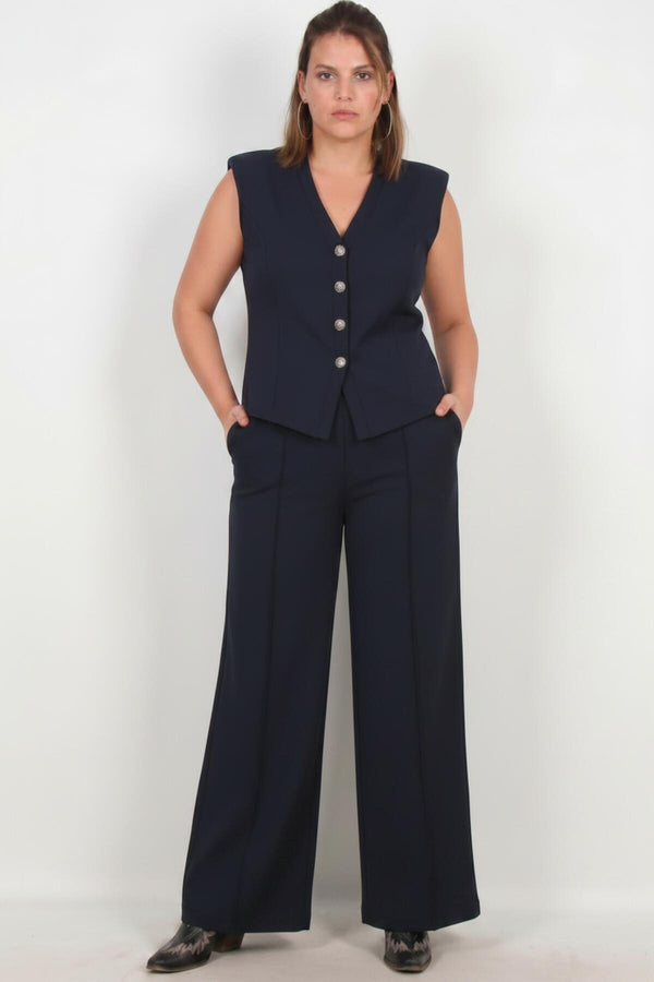 Plus - Size Giletset In Marine