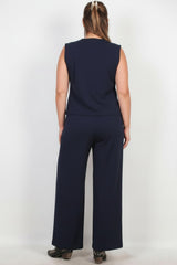 Ensemble Gilet Marine Grande Taille