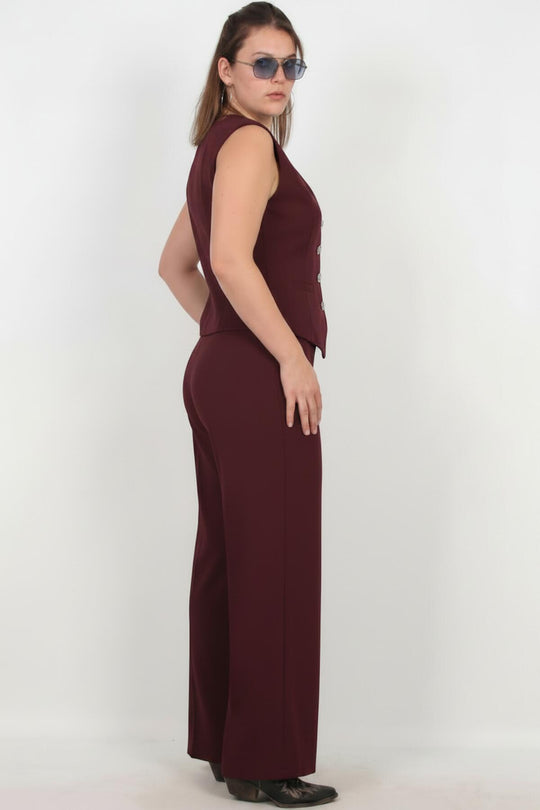 Bordeaux Gilet‑Set — Grote Maten