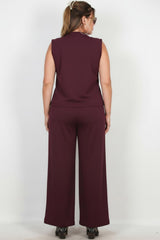 Ensemble Gilet Bordeaux — Grandes Tailles