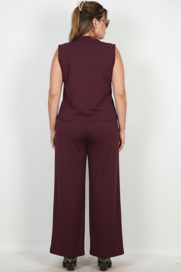 Bordeaux Gilet‑Set — Grote Maten