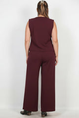 Ensemble Gilet Bordeaux — Grandes Tailles