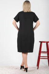 Kleid Mit Kette, Große Größen — Schwarz