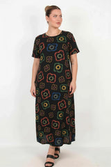 Robe Imprimée À Manches Courtes, Grandes Tailles