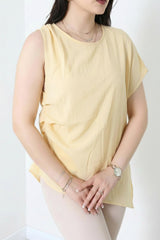 Blouse En Tencel À Plis Latéraux — Jaune