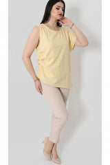 Blouse En Tencel À Plis Latéraux — Jaune