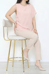 Tencel Blouse Met Zijplooien – Roze