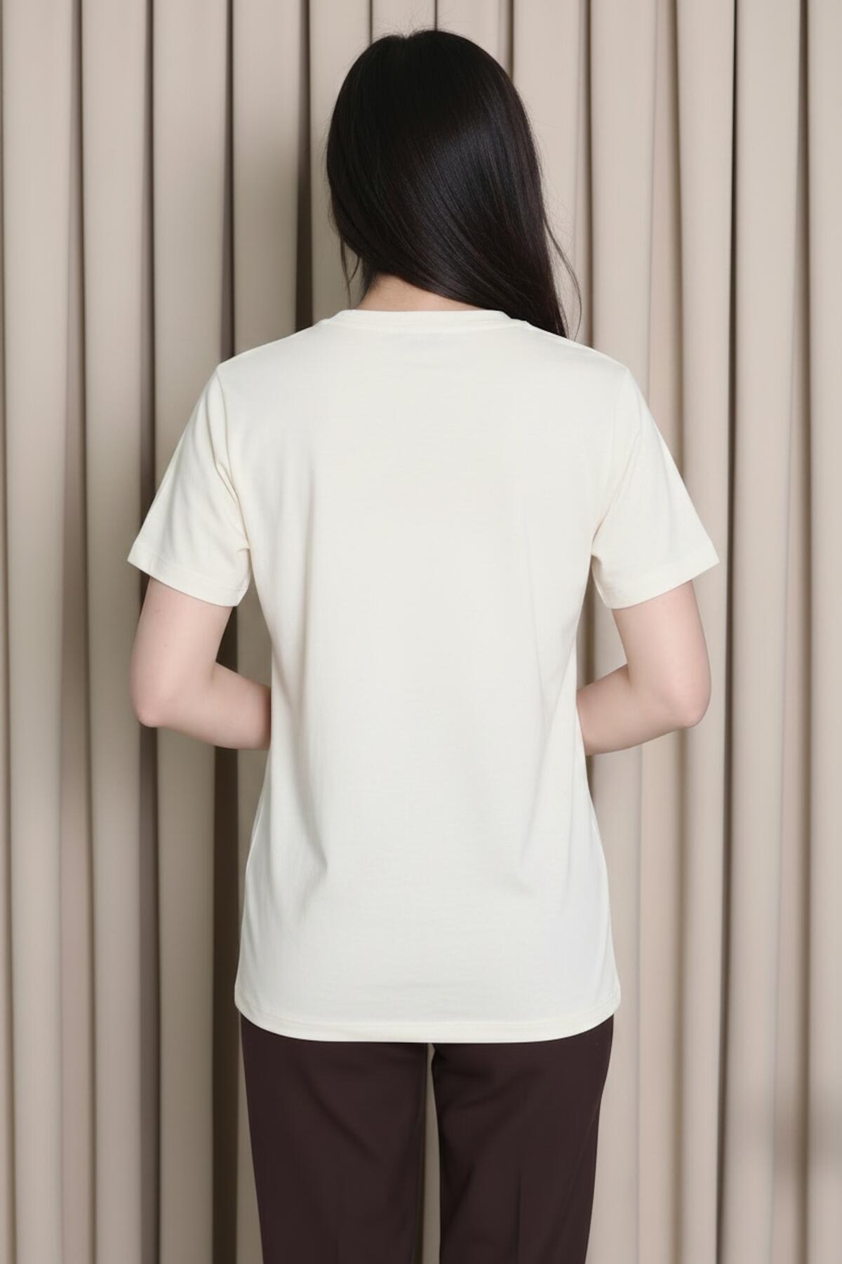 Wit T‑Shirt Met Stenen Tasmotief