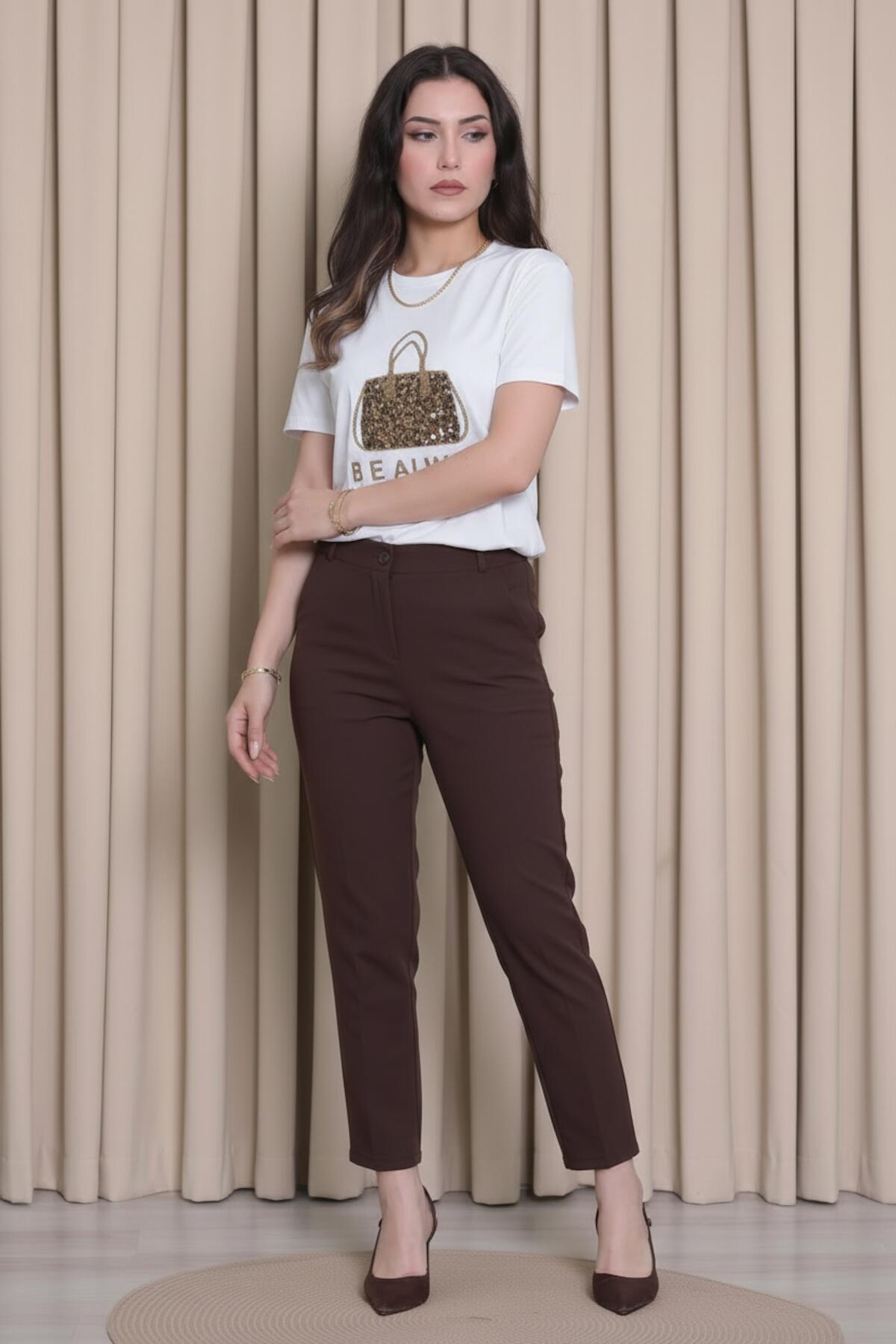 Wit T‑Shirt Met Stenen Tasmotief